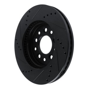 Ford Freestar Brake Rotor (1) - Front Right - R1 Concepts - Drilled & Slotted - Black - `04-`07